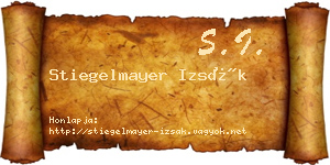 Stiegelmayer Izsák névjegykártya